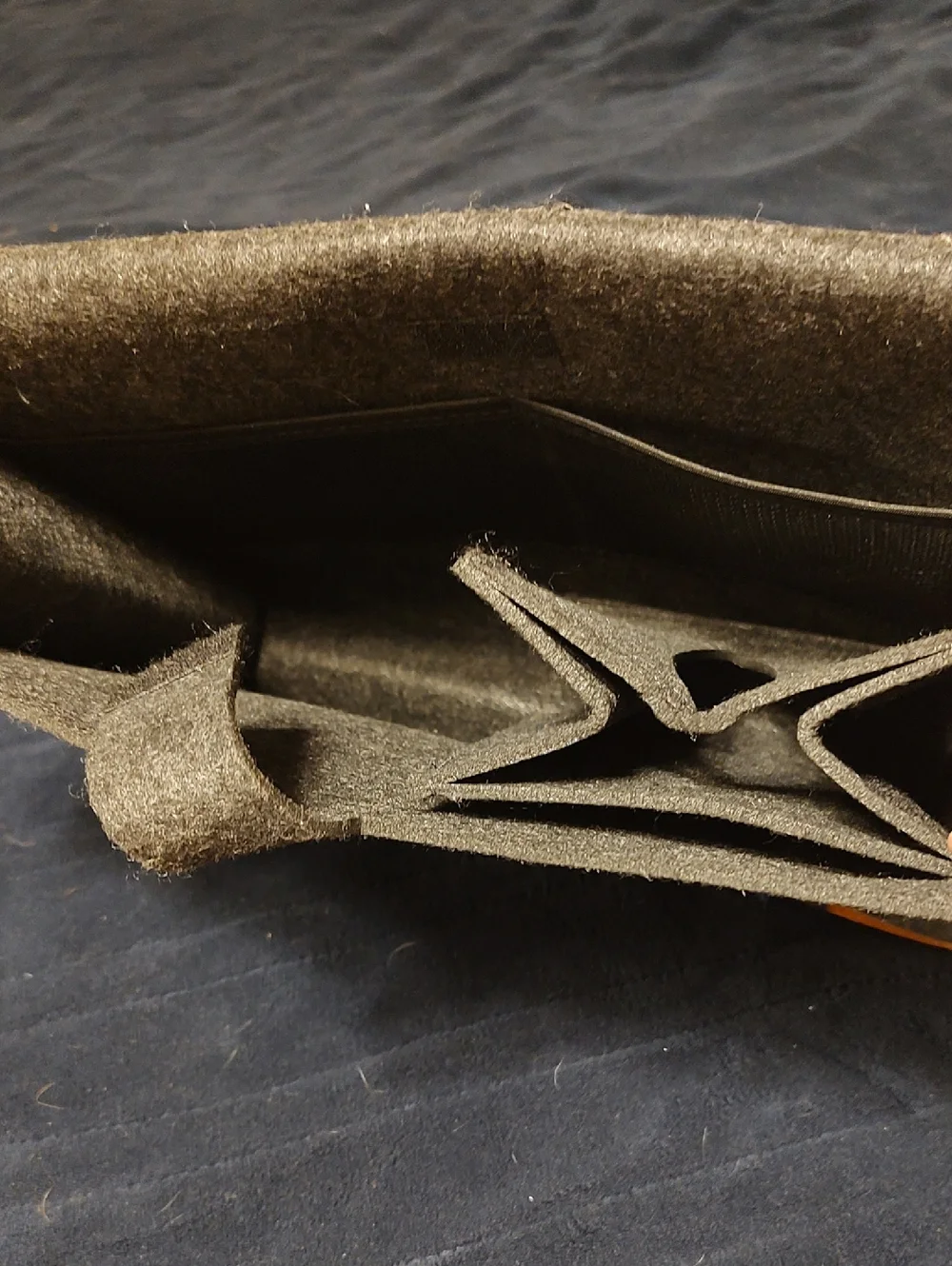 Men's Dark Gray Felt Laptop Bag with Tan Trim